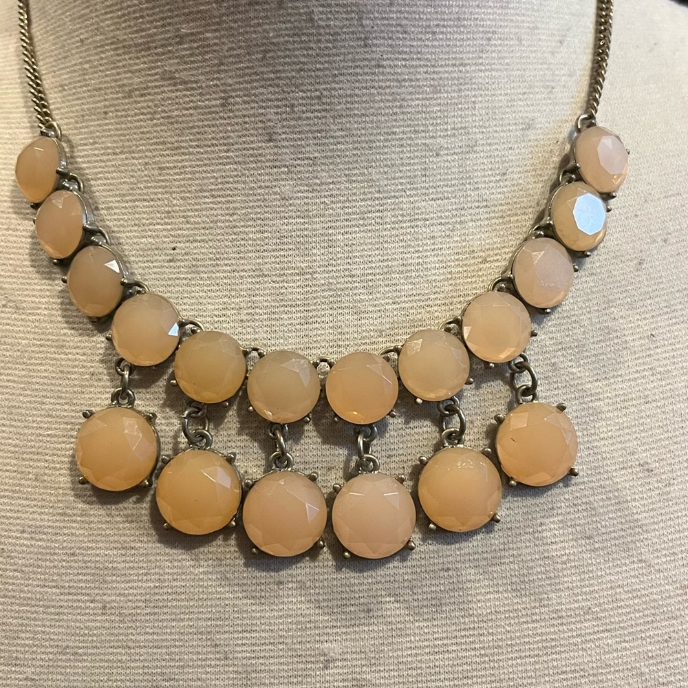Vintage faceted stone statement necklace
